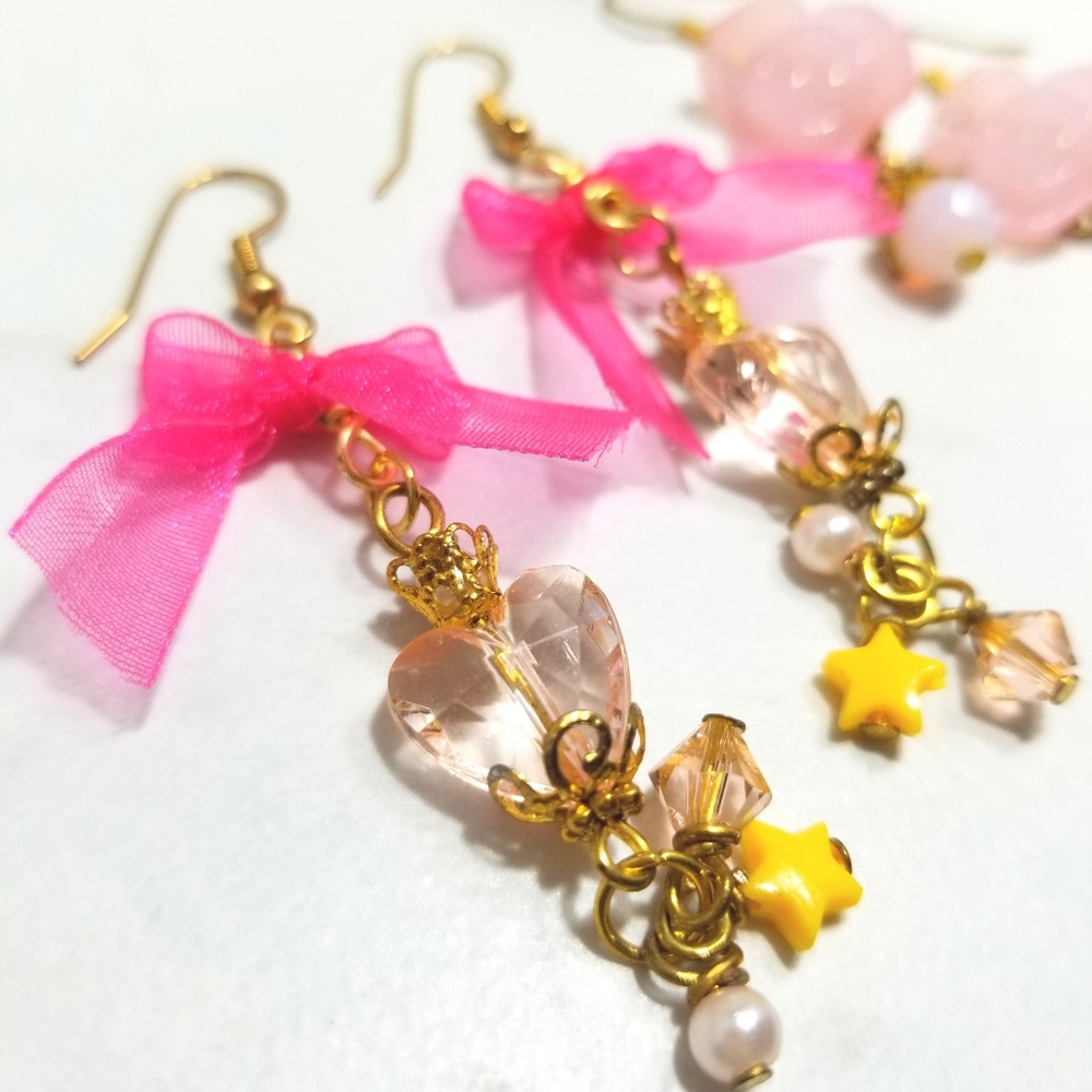Sailor Moon inspired and Floral Dangle Earring Set